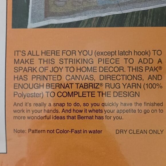 Bernat Latch Hook‎ Kit NEW Asters Flowers Floral 12x12 Vintage 1979 Farmhouse. - Picture 4 of 16